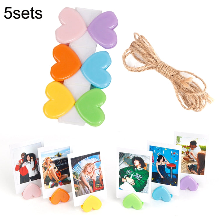 5 set di simpatici clip da tavolo con clip a forma di amore, per appendere foto, decorazione da parete, memo clip, Love Clip