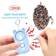 130dB LED Personal Alarm Pull Ring Prodotti per autodifesa all'aperto, Bear Style (Light Blue), Bear Style (Pink), Bear Style (Blue), Bear Style (Purple), Bear Style (Orange), Bear Style (Green), Ordinary Style (Pink), Ordinary Style (Blue)