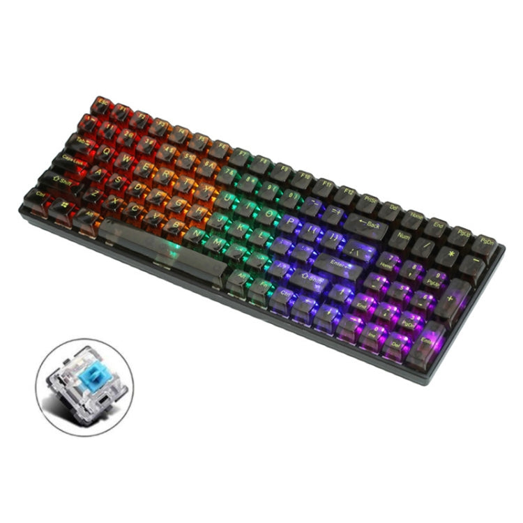 Tastiera meccanica cablata da gioco personalizzata con 100 tasti Keycap trasparente, Green Shaft (Black), Red Shaft (White), Red Shaft (Black)
