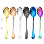 Cucchiaio per gelato, cucchiaio per gelato, cucchiaio per mescolare il caffè, 2 pezzi in acciaio inox, Stainless Steel Color, Gold, Rose Gold, Colorful, Blue, Black