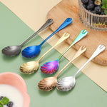 Cucchiaio per gelato, cucchiaio per gelato, cucchiaio per mescolare il caffè, 2 pezzi in acciaio inox, Stainless Steel Color, Gold, Rose Gold, Colorful, Blue, Black