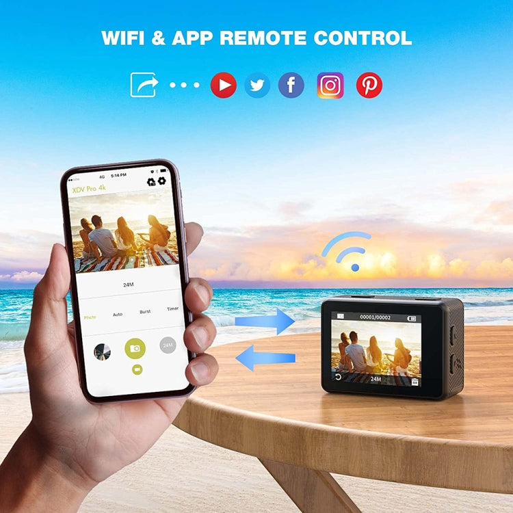 WIFI Colore Dual-Screen HD 4K Anti-Shake Video Telecamera sportiva impermeabile per esterni, Q60AR