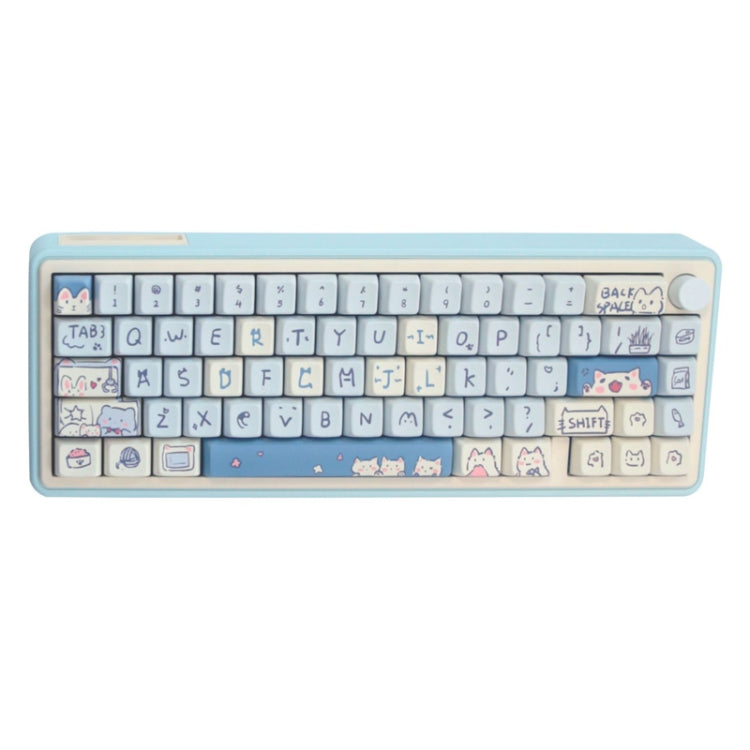 Tastiera meccanica da gioco retroilluminata RGB a 3 modalità wireless Bluetooth Kit in lega di alluminio + copritastiera, Light Blue, Pink, Light Green