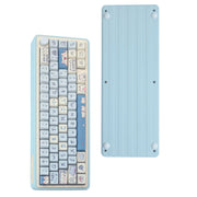 Tastiera meccanica da gioco retroilluminata RGB a 3 modalità wireless Bluetooth Kit in lega di alluminio + copritastiera, Light Blue, Pink, Light Green