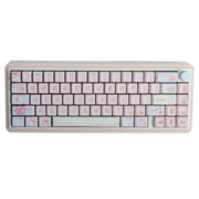 Tastiera meccanica da gioco retroilluminata RGB a 3 modalità wireless Bluetooth Kit in lega di alluminio + copritastiera, Light Blue, Pink, Light Green