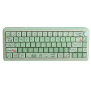 Tastiera meccanica da gioco retroilluminata RGB a 3 modalità wireless Bluetooth Kit in lega di alluminio + copritastiera, Light Blue, Pink, Light Green