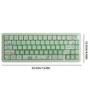 Tastiera meccanica da gioco retroilluminata RGB a 3 modalità wireless Bluetooth Kit in lega di alluminio + copritastiera, Light Blue, Pink, Light Green