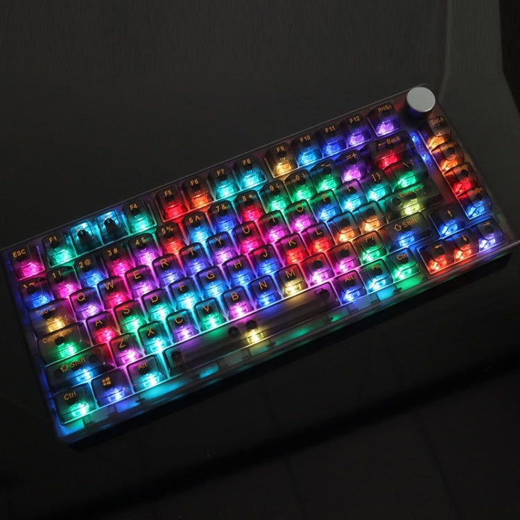 130 tasti MDA Altezza tastiera meccanica Keycap trasparente, 130 Keys Foggy Transparent, 130 Keys Black Transparent