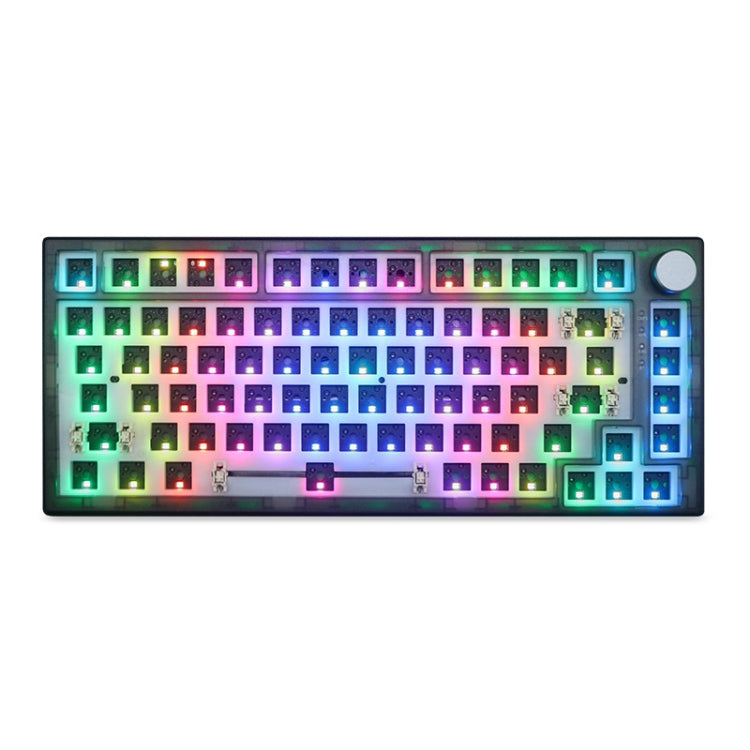 Kit tastiera meccanica personalizzata hot-plug RGB a 3 modalità wireless Bluetooth a 82 tasti, Kit(White Transparent), Kit(Black Transparent)