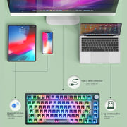 Kit tastiera meccanica personalizzata hot-plug RGB a 3 modalità wireless Bluetooth a 82 tasti, Kit(White Transparent), Kit(Black Transparent)