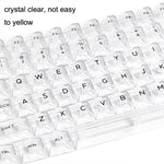 132 tasti Tastiera meccanica personalizzata fai-da-te Copritastiera in cristallo trasparente universale, Black Transparent White Letter, White Transparent Black Letter, Black Transparent No Letter, White Transparent No Letter