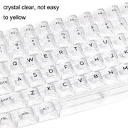 132 tasti Tastiera meccanica personalizzata fai-da-te Copritastiera in cristallo trasparente universale, Black Transparent White Letter, White Transparent Black Letter, Black Transparent No Letter, White Transparent No Letter