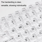 132 tasti Tastiera meccanica personalizzata fai-da-te Copritastiera in cristallo trasparente universale, Black Transparent White Letter, White Transparent Black Letter, Black Transparent No Letter, White Transparent No Letter