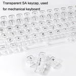 132 tasti Tastiera meccanica personalizzata fai-da-te Copritastiera in cristallo trasparente universale, Black Transparent White Letter, White Transparent Black Letter, Black Transparent No Letter, White Transparent No Letter