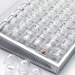 132 tasti Tastiera meccanica personalizzata fai-da-te Copritastiera in cristallo trasparente universale, Black Transparent White Letter, White Transparent Black Letter, Black Transparent No Letter, White Transparent No Letter
