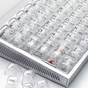 132 tasti Tastiera meccanica personalizzata fai-da-te Copritastiera in cristallo trasparente universale, Black Transparent White Letter, White Transparent Black Letter, Black Transparent No Letter, White Transparent No Letter