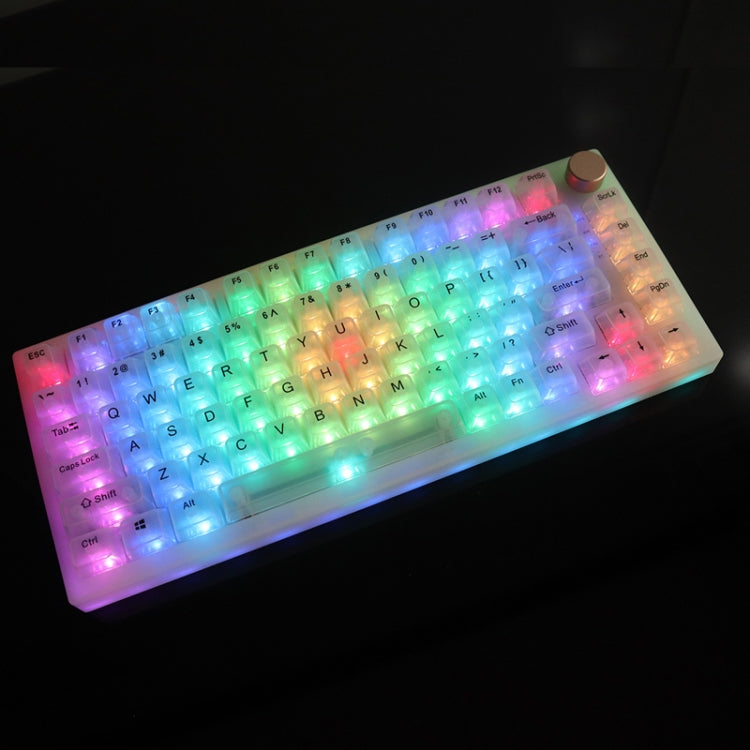 Kit tastiera meccanica personalizzata hot-plug RGB a 3 modalità wireless Bluetooth a 82 tasti + copritastiera, Kit + Keycap(White), Kit + Keycap(Black)