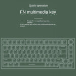 Kit tastiera meccanica personalizzata hot-plug RGB a 3 modalità wireless Bluetooth a 82 tasti + copritastiera, Kit + Keycap(White), Kit + Keycap(Black)