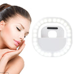 Luce anello selfie ricaricabile con clip per smartphone