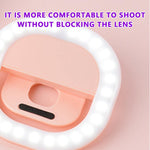 Luce anello selfie ricaricabile con clip per smartphone