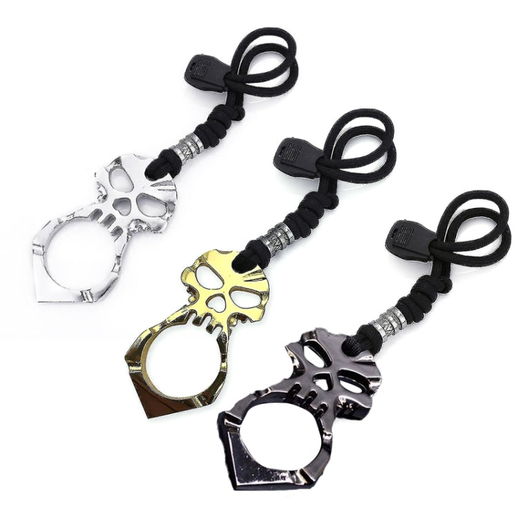Portachiavi con finestra rotta per autodifesa con fibbia a dito singolo, Skull(Black), Skull(Gold), Skull(Silver)