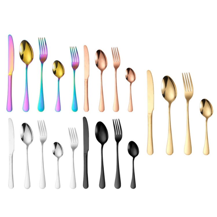 Coltello e forchetta in acciaio inossidabile placcato in oro con scatola da 16 pezzi / set Posate occidentali, Stainless Steel Color, Gold, Rose Gold, Colorful, Black