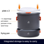 Hewolf HW-K1779 4-5 persone fornello da esterno in alluminio portatile set da campeggio, HW-K1779
