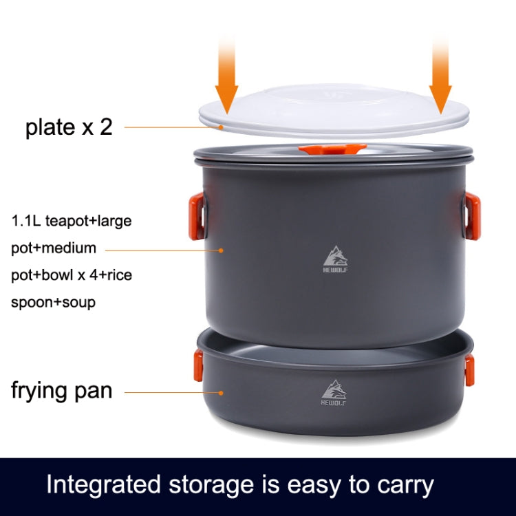 Hewolf HW-K1779 4-5 persone fornello da esterno in alluminio portatile set da campeggio, HW-K1779