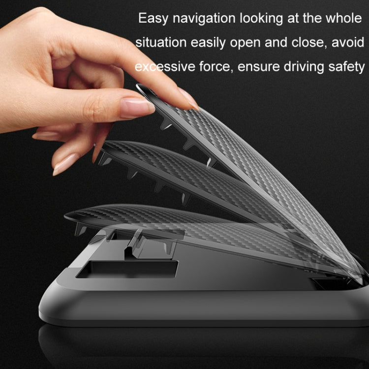 Supporto per cellulare da auto Supporto per cruscotto in silicone con motivo in fibra di carbonio