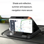 Supporto per cellulare da auto Supporto per cruscotto in silicone con motivo in fibra di carbonio