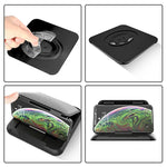 Supporto per cellulare da auto Supporto per cruscotto in silicone con motivo in fibra di carbonio