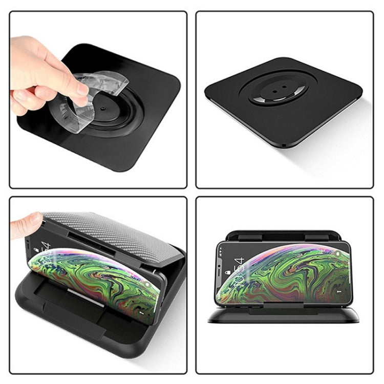 Supporto per cellulare da auto Supporto per cruscotto in silicone con motivo in fibra di carbonio