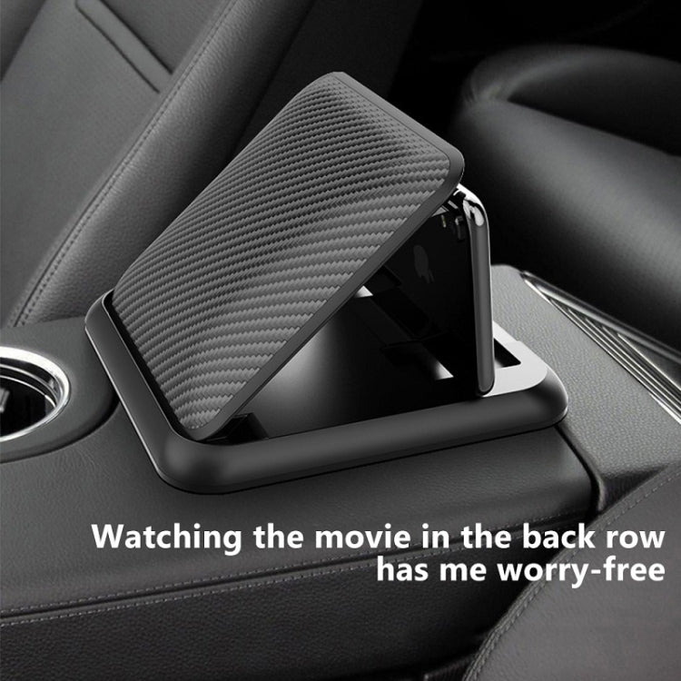 Supporto per cellulare da auto Supporto per cruscotto in silicone con motivo in fibra di carbonio