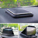 Supporto per cellulare da auto Supporto per cruscotto in silicone con motivo in fibra di carbonio