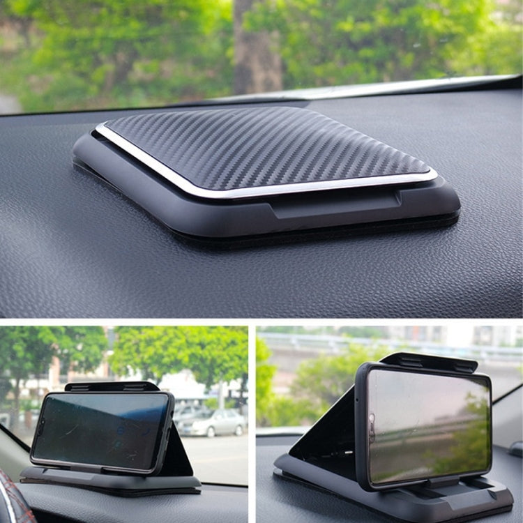 Supporto per cellulare da auto Supporto per cruscotto in silicone con motivo in fibra di carbonio