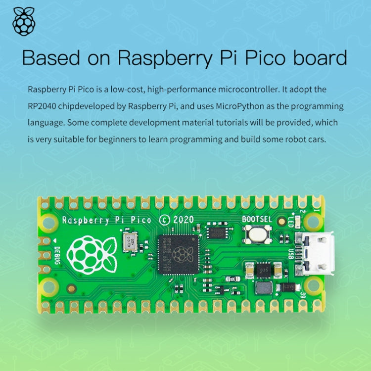 Kit sviluppo auto smart Python per Raspberry Pi Pico