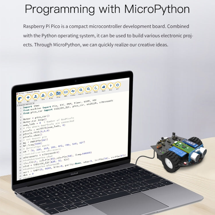 Kit sviluppo auto smart Python per Raspberry Pi Pico