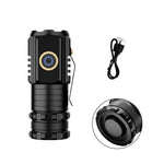 Mini torcia a 3 LED ricaricabile impermeabile 2000LM Torcia super luminosa, Tail No Magnet, Tail Magnet