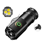 Mini torcia a 3 LED ricaricabile impermeabile 2000LM Torcia super luminosa, Tail No Magnet, Tail Magnet