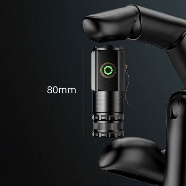 Mini torcia a 3 LED ricaricabile impermeabile 2000LM Torcia super luminosa, Tail No Magnet, Tail Magnet
