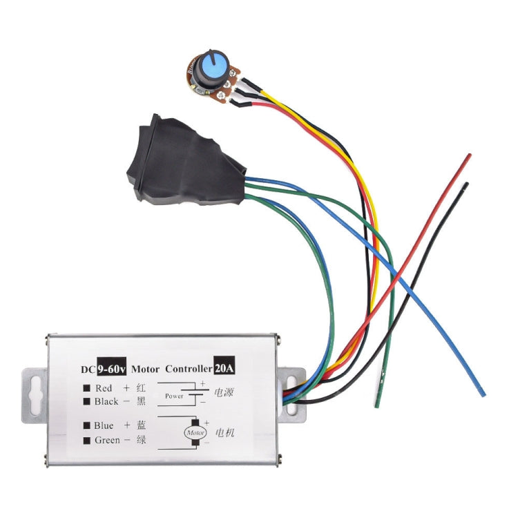 Regolatore di velocità DC 20A 9-60V PWM avanti e indietro