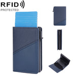 Baellerry RFID Antifurto Scatola in alluminio Portafoglio in pelle Side Push Porta carte antimagnetico a contrasto