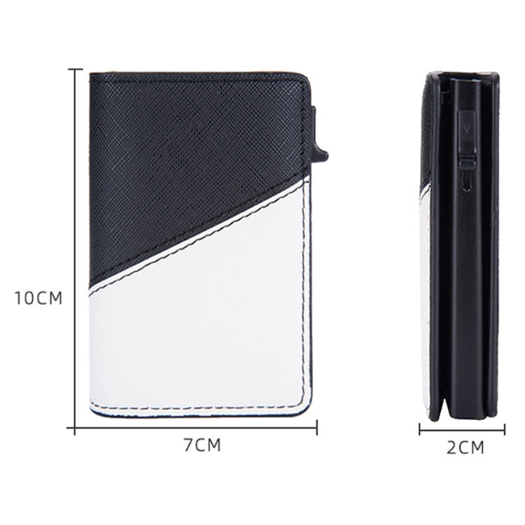 Baellerry RFID Antifurto Scatola in alluminio Portafoglio in pelle Side Push Porta carte antimagnetico a contrasto