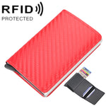 Portafoglio Baellerry RFID antifurto in pelle scozzese Portacarte in metallo con scatola di alluminio a espulsione automatica