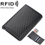 Portafoglio Baellerry RFID antifurto in pelle scozzese Portacarte in metallo con scatola di alluminio a espulsione automatica
