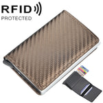 Portafoglio Baellerry RFID antifurto in pelle scozzese Portacarte in metallo con scatola di alluminio a espulsione automatica