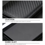 Portafoglio Baellerry RFID antifurto in pelle scozzese Portacarte in metallo con scatola di alluminio a espulsione automatica