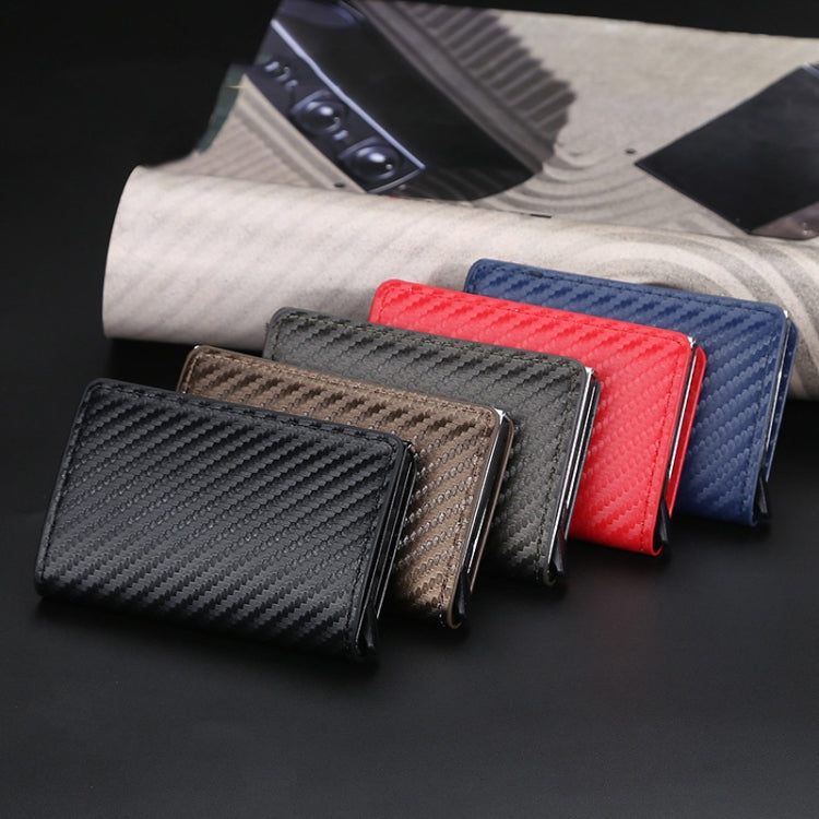Portafoglio Baellerry RFID antifurto in pelle scozzese Portacarte in metallo con scatola di alluminio a espulsione automatica