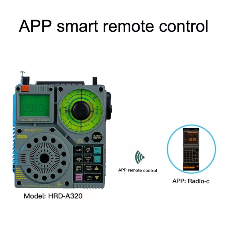 Radio Bluetooth Multibanda HanRongda HRD-A320 con Torcia