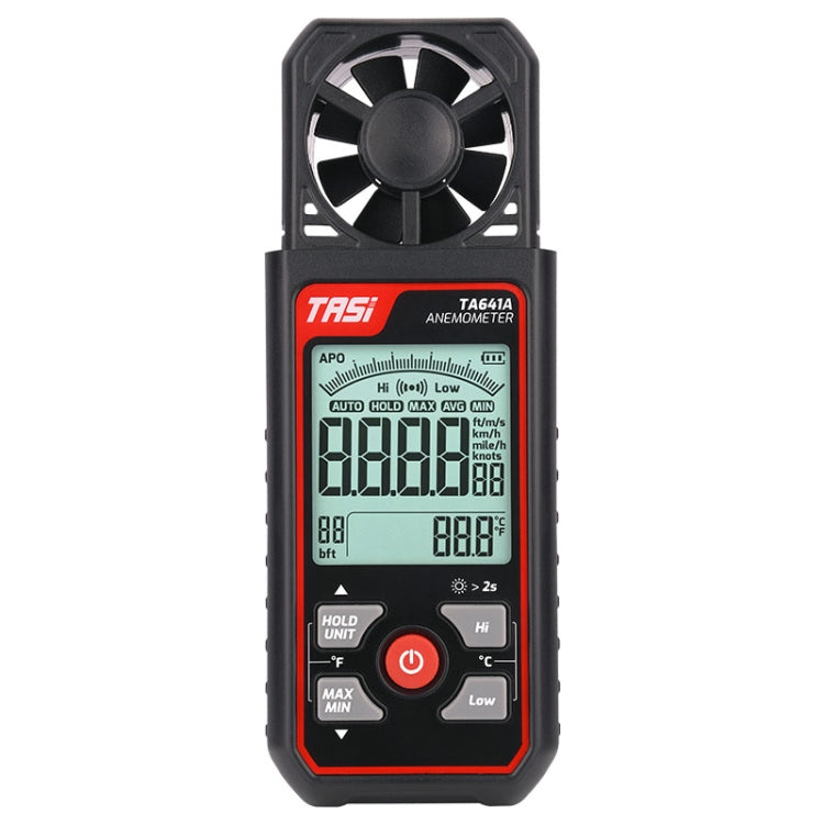 Misuratore di velocità del vento portatile del tester del volume del vento dello strumento di velocità del vento ad alta precisione, TASI TA641A, TASI TA641B